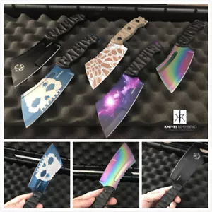 Monogram Custom Knives Engraved Personalized Knife Fixed Blade Hunting Cleaver - Picture 1 of 17