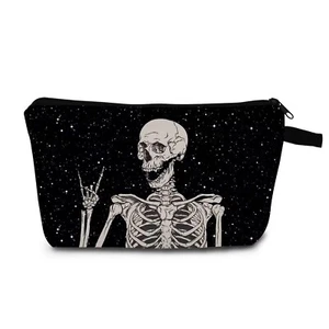Skull Makeup Bag for Women Travel Cosmetic Organizer Bag Teacher Appreciation... - Picture 1 of 6