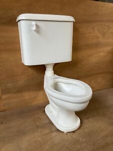 Antique Ceramic White Porcelain Complete Toilet Bowl Tank Lid Maddocks 369-21E