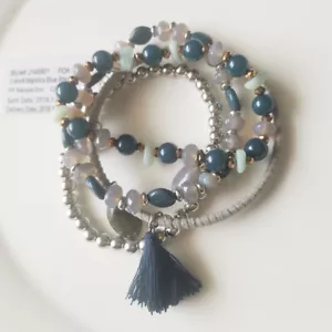 Nuevo 4 piezas Pulsera de Cuentas Mezcladas de Piedra Regalo Moda Mujeres Fiesta Vacaciones Joyería - Imagen 1 de 3