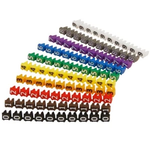 Kabelmarker-Clips Kabel Marker bedruckt mit Ziffern 0-9 Kabeldurchmesser bis 3mm - Bild 1 von 4