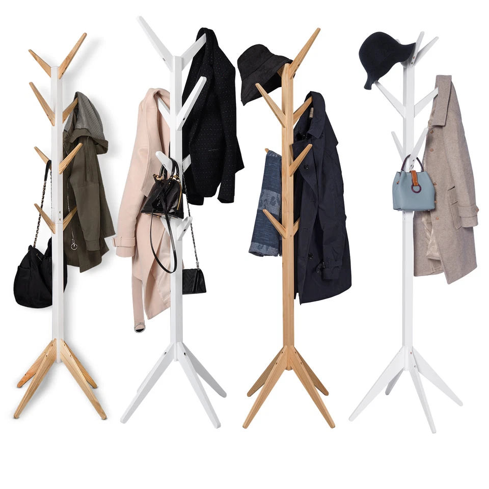Kleiderständer Garderobenständer Hängeregal Garderobe Holz mit Haken #1441 - Bild 1 von 1