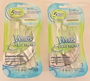 NEW 2 Packs of Gillette Venus Embrace Disposable Razors - Total of 6 Razors - Picture 1 of 3