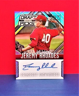 2014 Prizm Perennial Draft Picks 76 Jeremy Rhoades Press Proof  Auto RC SP66/199 - Image 1 of 2