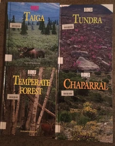 4 Biomes of the World hardcover books by Kaplan etc : Taiga Chaparral Tundra - Imagen 1 de 1
