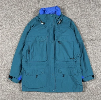 LL Bean Teal Blue Goretex Waterproof Ski Parka Jacket Women’s XL Roll Away Hood - Image 1 of 4