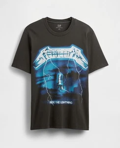 New Metallica Logo Ride the Lightning Gap Adult Mens Small T-Shirt - Picture 1 of 4