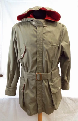 Chaqueta y cinturón de lona caqui Polo Ralph Lauren de colección años 80 44 forro rojo capucha tostado Foto 1 de 4