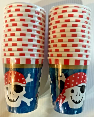 Tazas de papel para fiesta Meri Meri PIRATA (24) 2 PAQUETES DE 12 CUMPLEAÑOS raras 1 SELLADAS Foto 1 de 4