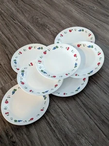 Corelle Berries & Cherries Plates 6.75" Dessert Bread Salad Side Set Of 7 USA - Picture 1 of 15
