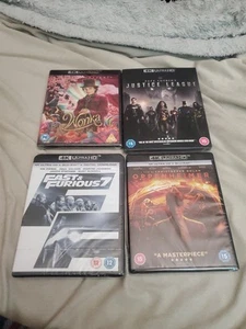 Lot Of 4 New 4k UHD Blu Ray Films - Oppenheimer / Wonka / Justice League / FAF7 - Picture 1 of 2