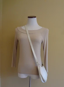 Vintage Longchamp Umhängetasche oder Schultertasche Elfenbein Pebbled Leder 96394 - Bild 1 von 12