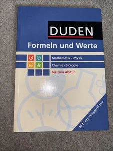 Duden Formeln und Werte Mathematik Physik Chemie Biologie Bis Zum Abitur Buch - Bild 1 von 2
