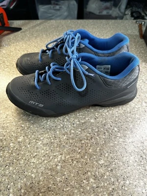 SHIMANO MT3 SPD GRAY WOMENS MTB MOUNTAIN BIKE SHOES 39 EU 7.2 US SH-MT301W - Image 1 of 4