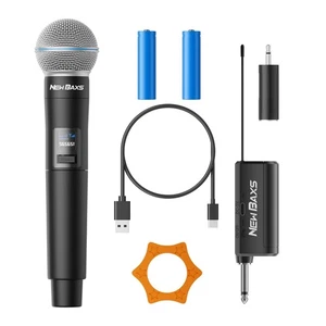 Rechargeable Wireless Microphones, 150FT Cordless Handheld Dynamic Karaoke Wi... - Picture 1 of 8