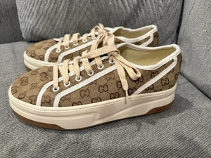 GUCCI Tennis 1977 Trek GG Monogram Low Top Sneakers EU 44 US 10 - Picture 1 of 8