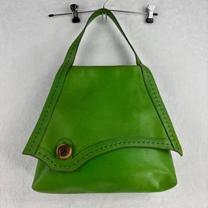 Borsa Guild Creations vintage anni 60 in pelle verde mod epoca asimmetrica - Foto 1 di 11