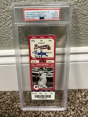 🔥 Randy Johnson Signed Auto Perfect Game FULL Ticket May 18 2004 PSA 10 🔥 - Image 1 of 2