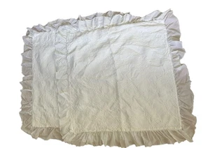 Juego PiuBelle Algodón Euro Sham Relleno Poliéster Blanco Gasa Volantes Portugal - Imagen 1 de 5