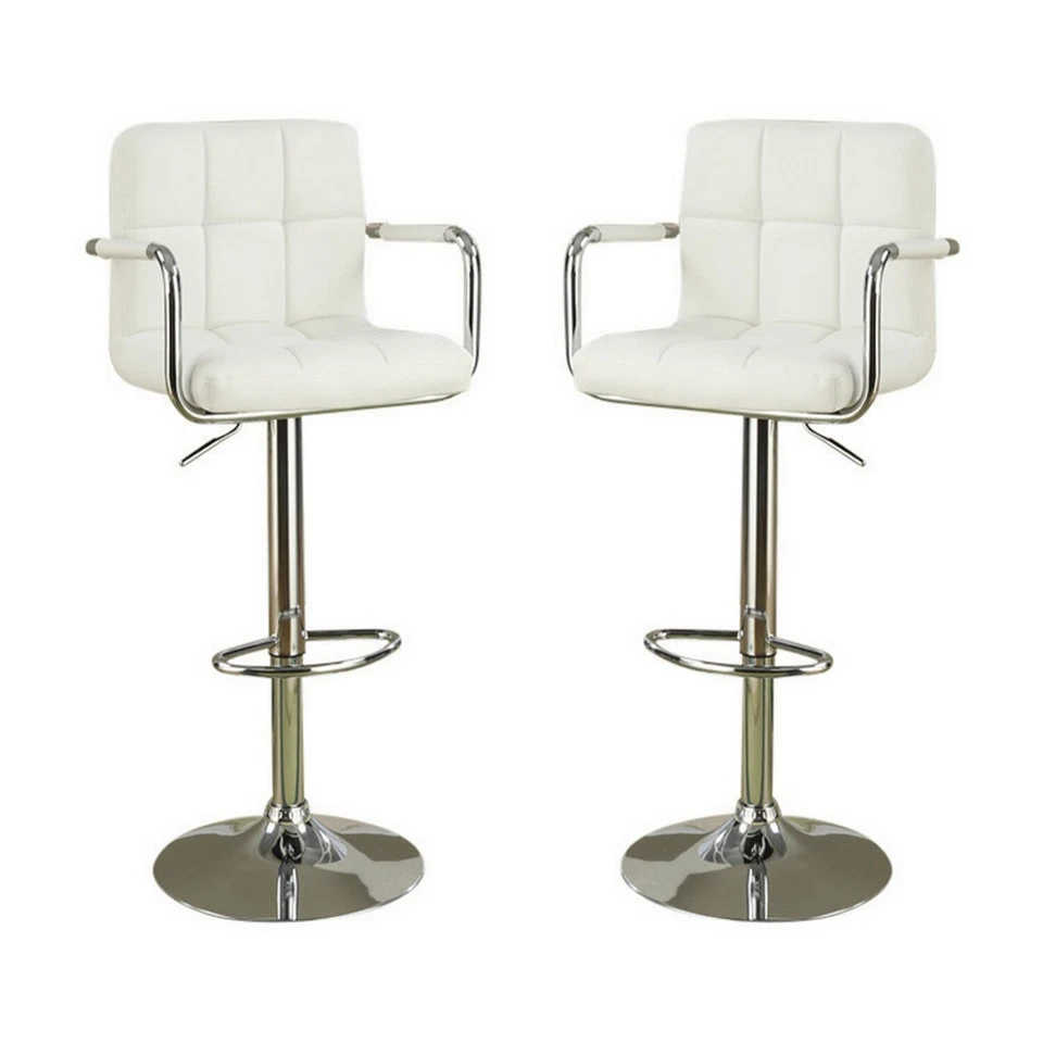 Juego de 2 taburete de bar estilo sillón Benjara con elevador de gas marrón y plateado Foto 1 de 4