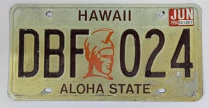 Vintage Original Hawaii Aloha State License Plate 1981 - 1990 DBF-024 - Bild 1 von 2