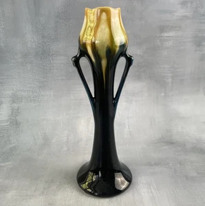 Vase en faïence style art nouveau forme de fleur tulipe , Belgique Thulin ? - Imagen 1 de 8