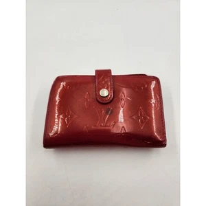 LOUIS VUITTON Vernis Portefeuille Viennois Bifold Wallet Red Auth - Picture 1 of 14