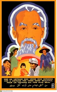 Poster politico.SET di 5.Propaganda di solidarietà a Cuba.Vietnam.Ho Ch Minh.Storia. - Foto 1 di 5