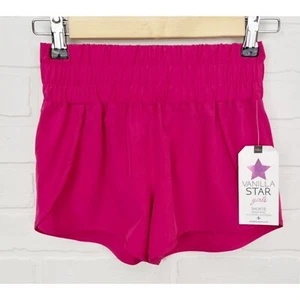 NWT Vanilla Star Girls Pink High Rise Pull On Shorts Size Small  - Picture 1 of 3