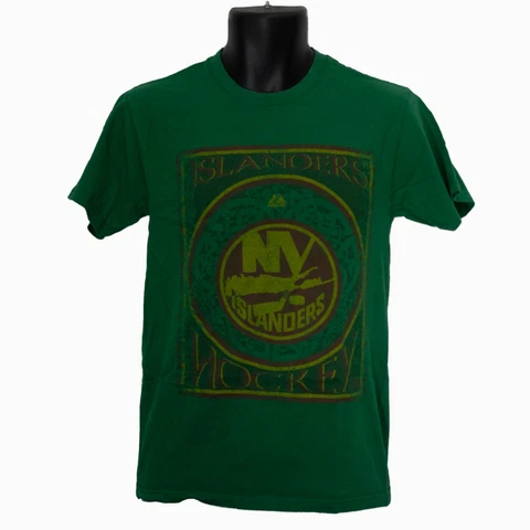 New York Islanders Majestic Mens T-Shirt Green Size S Small Short Sleeve Cover