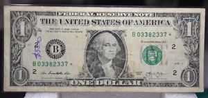 2013 DUPLICATE REPLACEMENT STAR $1.00 B NEW YORK FEDERAL RESERVE BANK FW PRINT - Picture 1 of 4