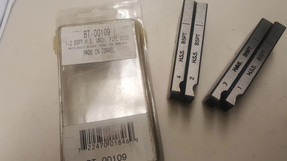 New Berkley 1-2" BSPT HS Universal Pipe Dies (Ridge Tool # 66765) - Image 1 of 1