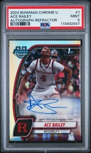 2024-25 Bowman U Chrome Ace Bailey #1 1st Autograph Refractor PSA 9 KKY - Imagen 1 de 2