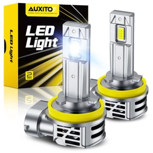 AUXITO 2x H8 H9 H11 LED Headlight Globes Bulbs 100W 28000LM 6500K High Low Beam - Picture 1 of 8