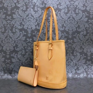 LOUIS VUITTON Nomade Leather Bucket Brown Handbag Shoulder Bag #6 Rise-on - Picture 1 of 20