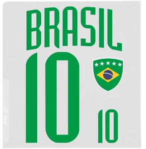 Brasilien Aufbügler Wappen Nummer 10 Transfer Zum Aufbügeln 4 Stück Trikot Grün - Bild 1 von 4