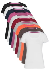 Stedman Cotton Elastane Short Sleeve Crew Neck T-Shirt Tshirt - Picture 1 of 10