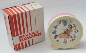 RARE 1977 BAYARD DISNEY ANIMATED SNOW WHITE ALARM CLOCK BOXED - Picture 1 of 3