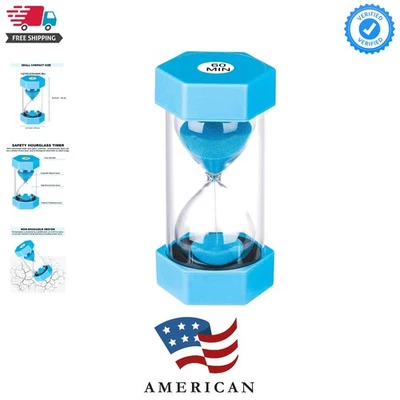 Reloj de Arena Temporizador 60 Minutos: Reloj de Arena Plástico 60 Minutos, Arena Azul Gigante... Foto 1 de 4