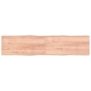 vidaXL Tablero mesa madera tratada borde natural marrón 220x50x(2-6)cm - Imagen 1 de 8