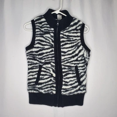 Chaleco Bongo de piel sintética para mujer Jr mediano cebra costilla cuello falso cremallera de colección Y2K grunge Foto 1 de 4