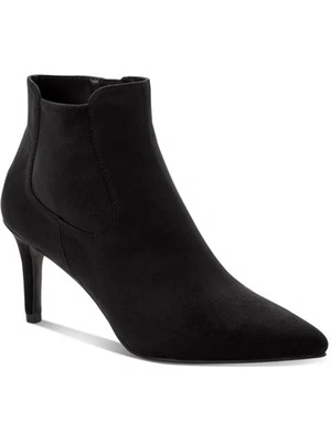 ALFANI Womens Black Stretch Jacklynne Pointed Toe Stiletto Leather Booties 7 M - Image 1 of 3