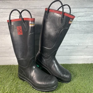 Firefighter 3000 Safety Boots Ex Fire & Rescue Fire Wellies Wellington UK 7 Vtg - Picture 1 of 24