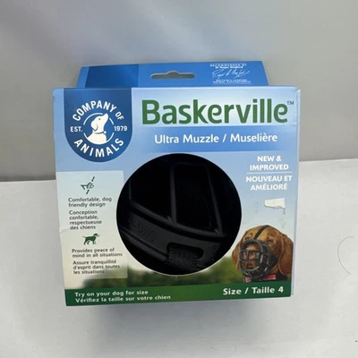 Baskerville Perro Ultra Bozal Seguro y Cómodo Plástico Suave Negro Talla 4 Foto 1 de 4