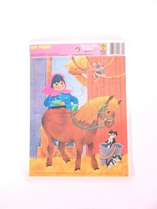 Vintage My Pony Frame Tray Board Puzzle 1975 Merrigold Press Horse Kittens Barn - Picture 1 of 5