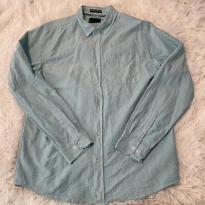 Tavik Modern Beach Culture Mens Size Medium Blue Long Sleeve Button Down Shirt - Image 1 of 3