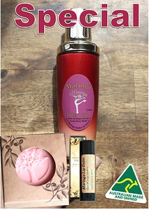 Juego de loción corporal, barra de loción y bálsamo labial para el cuidado de la piel con aceite de moringa y manteca de cacao - Imagen 1 de 6