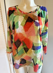 BLUSA ALFRED DUNNER ABSTRACTA ARTÍSTICA MANGA 3/4 (PL). Nuevo sin etiquetas - Imagen 1 de 5