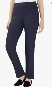 Hilary Radley Tummy Control Mid Rise Slim Leg Women’s Medium Pants Navy Blue - Picture 1 of 6