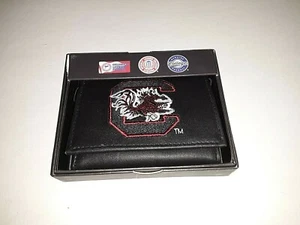 South Carolina Gamecocks NCAA Embroidered Leather Tri-fold Wallet - Picture 1 of 3